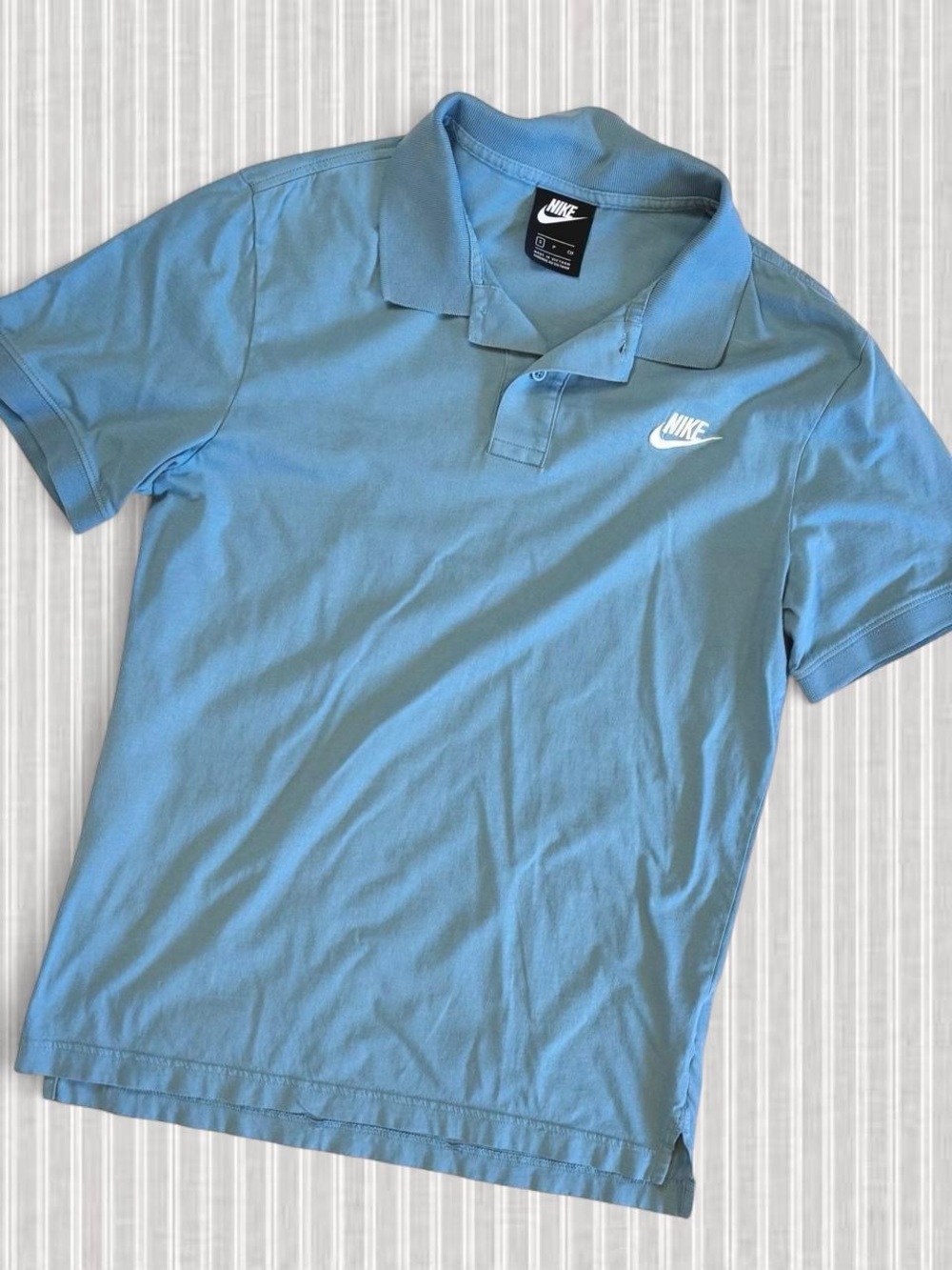 Nike Sportswear Blue Cotton Polo Shirt Small EUC